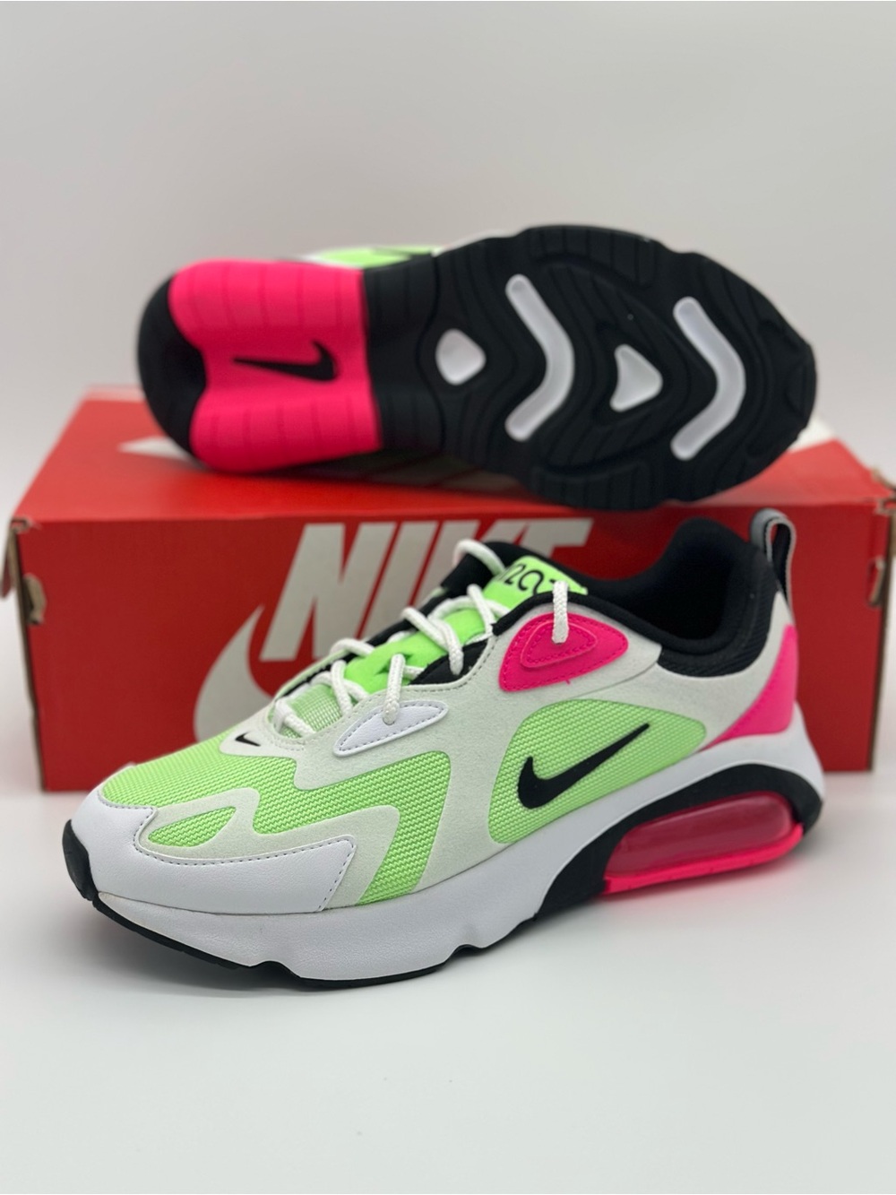 Nike Women’s Sneakers White Lime Green Hot Pink Black - Picture 9 of 10